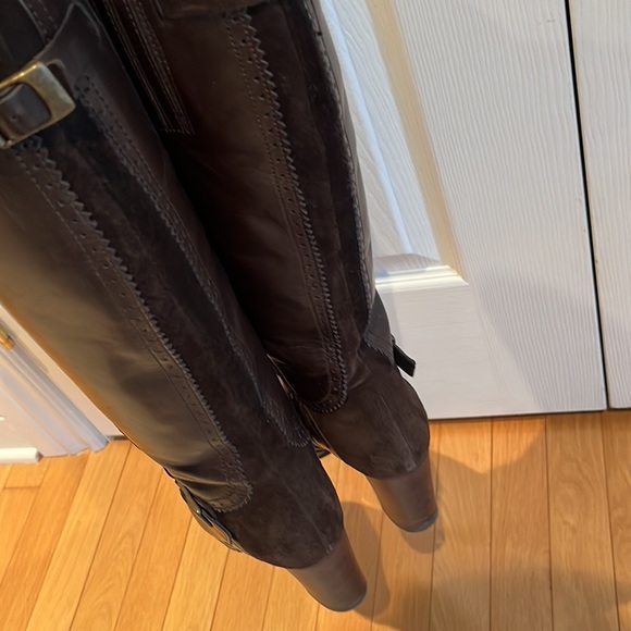 Fabianelli Italian Crafted Leather Knee High Heeled Boots Size 38 - Picture 4 of 11